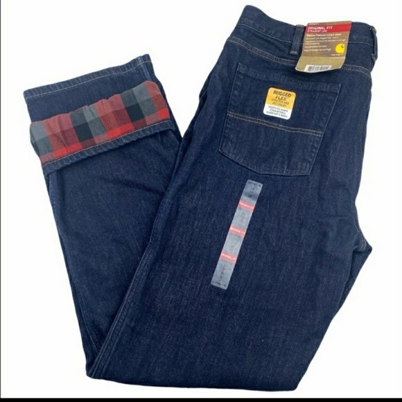 Carhartt Blaine Flannel Lined Jean's Rugged Flex Straight Leg 16R - Picture 2 of 5